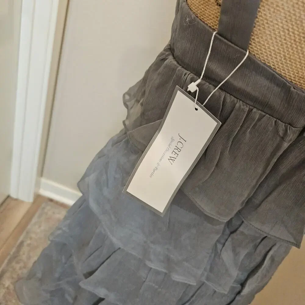 NWT J. Crew Women's Silk Tiered Dress Size 4P